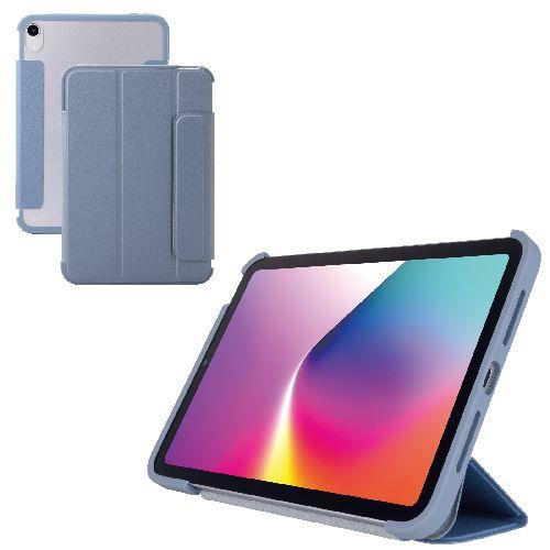 エレコム(ELECOM) TB-A25SWVFCBG ブルーグレー iPad mini ケース 8.3インチ A17 Pro /第6世代 マグネット式フラップ 軽量 薄型 耐衝撃 背面クリア