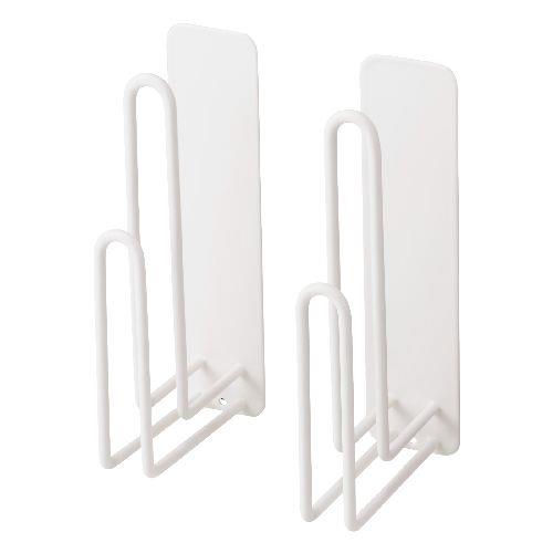 エレコム(ELECOM) KA-KSLTRWH ホワイト マグネット キッチンツールフック トレーホルダー 2個組 壁掛け 冷蔵庫 壁面 玄関 浮かせる収納 side