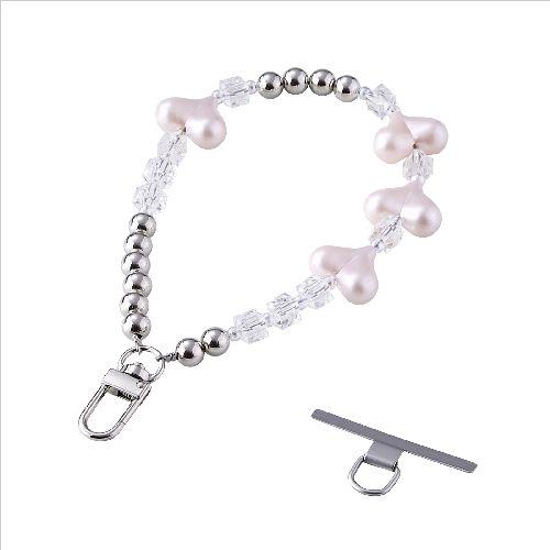 エレコム(ELECOM) P-STHBEHPN ピンク スマホストラップ ハートビーズ ハンドストラップ 手首 落下防止 かわいい おしゃれ iPhone/Android対応