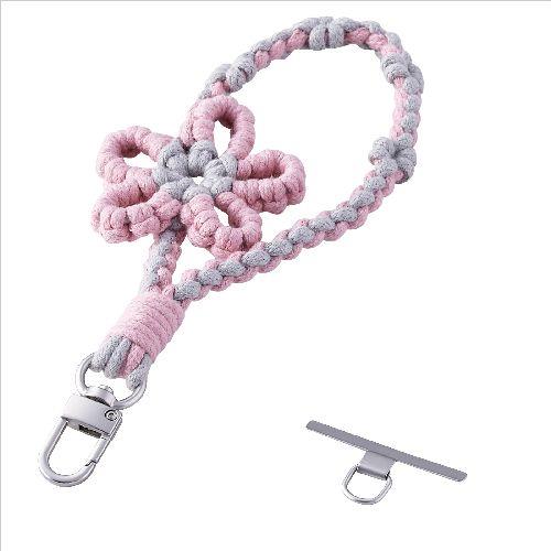 エレコム(ELECOM) P-STHKNFPN ピンク スマホストラップ フラワーモチーフ ハンドストラップ 手首 落下防止 軽量 iPhone/Android対応