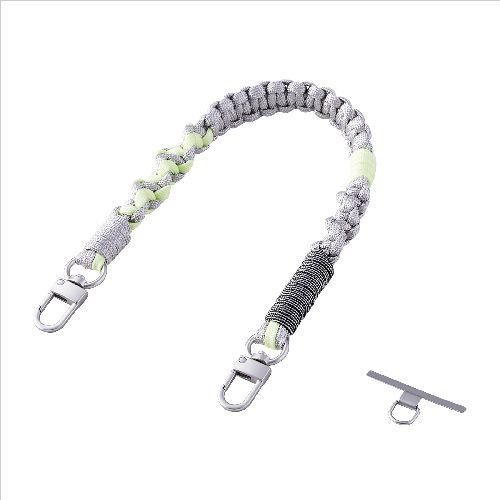 エレコム(ELECOM) P-STHKNGY グレー スマホストラップ 編みロープタイプ ハンドストラップ 手首 落下防止 iPhone/Android対応