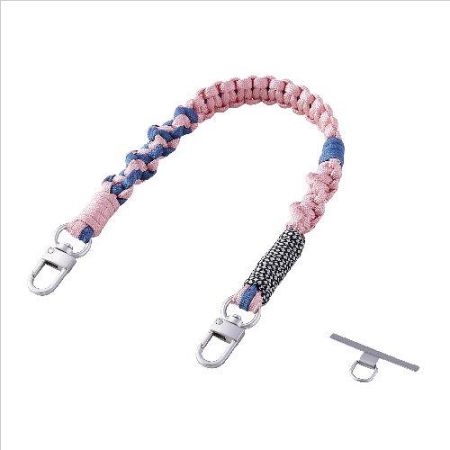 エレコム(ELECOM) P-STHKNPN ピンク スマホストラップ 編みロープタイプ ハンドストラップ 手首 落下防止 iPhone/Android対応