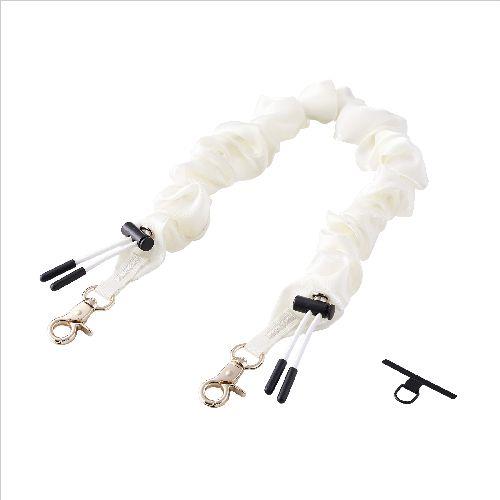エレコム(ELECOM) P-STHSCEIV アイボリー スマホストラップ シュシュ風デザイン ハンドストラップ 手首 落下防止 軽量 長さ調整可 iPhone/Android対応