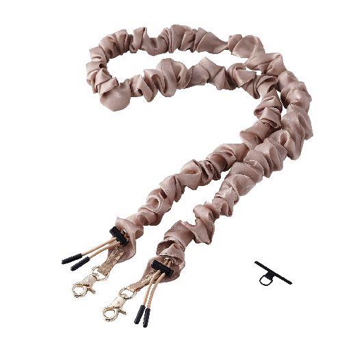 エレコム(ELECOM) P-STSDH1SCEBR ブラウン スマホストラップ シュシュ風デザイン 軽量 ショルダー 首掛け 長さ調整可 ストラップホルダーシート付