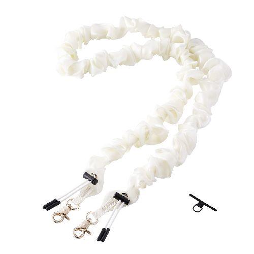 エレコム(ELECOM) P-STSDH1SCEIV アイボリー スマホストラップ シュシュ風デザイン 軽量 ショルダー 首掛け 長さ調整可 ストラップホルダーシート付