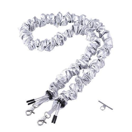 エレコム(ELECOM) P-STSDH1SCOSV シルバー スマホストラップ シュシュ風デザイン スポーティー 軽量 ショルダー 首掛け 長さ調整可