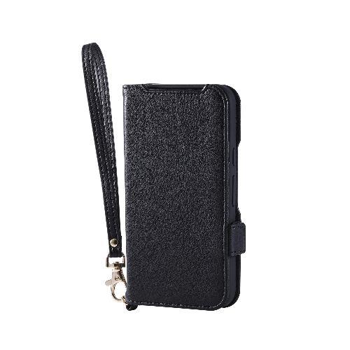 エレコム(ELECOM) PM-P252PLFY4BK ブラック Google Pixel 10/10 Pro ケース 手帳型 マグネット 衝撃吸収 ワイヤレス充電可 ハンドストラップ付