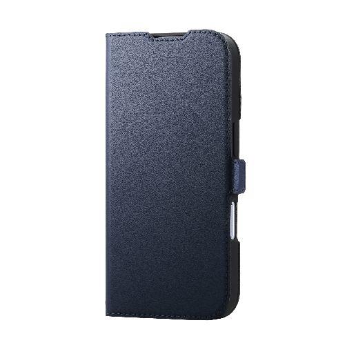 エレコム(ELECOM) PM-A25APLFY3NV ネイビー iPhone17 ケース レザー 手帳型 マグネット 衝撃吸収 スタンド機能付