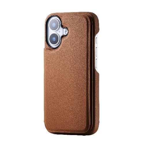 エレコム(ELECOM) PM-A25APLORFCA キャメル iPhone17 ケース ソフトレザー カードケース機能付