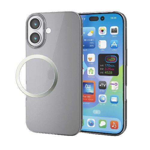 エレコム(ELECOM) PM-A25APV06BK ブラック iPhone17 ケース ハード 極薄 磁気吸着対応メタルステッカー付