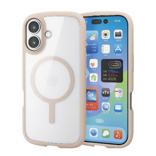 エレコム(ELECOM) PM-A25ATSLFCMBE ベージュ iPhone17 ケース ハイブリッド 衝撃吸収 軽量 薄型 MAGKEEP 磁力吸着ワイヤレス充電対応