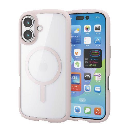 エレコム(ELECOM) PM-A25ATSLFCMPN ピンク iPhone17 ケース ハイブリッド 衝撃吸収 軽量 薄型 MAGKEEP 磁力吸着ワイヤレス充電対応 TOUGH SLIM LITE