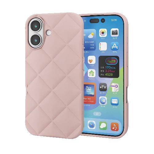 エレコム(ELECOM) PM-A25AUCQPN ピンク iPhone17 ケース ソフト 衝撃吸収 キルティング風デザイン