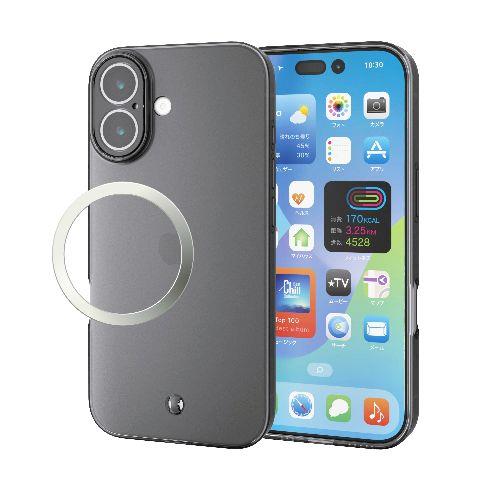 エレコム(ELECOM) PM-A25AUCTKPBK ブラック iPhone17 ケース ソフト カメラレンズ搭載 磁気吸着対応メタルステッカー付 極限保護
