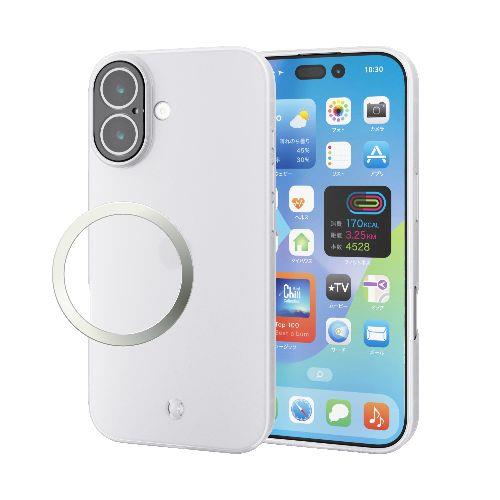 エレコム(ELECOM) PM-A25AUCTKPWH ホワイト iPhone17 ケース ソフト カメラレンズ搭載 磁気吸着対応メタルステッカー付 極限保護