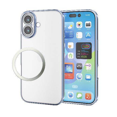 エレコム(ELECOM) PM-A25AUCTMKBU メタリックブルー iPhone17 ケース ソフト 磁気吸着対応メタルステッカー付 極限保護
