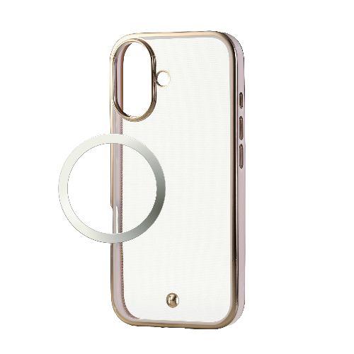 エレコム(ELECOM) PM-A25AUCTMLPN ピンク iPhone17 ケース ソフト 衝撃吸収 磁気吸着対応メタルステッカー付 メタリックライン