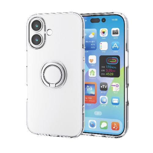 エレコム(ELECOM) PM-A25AUCTRCR クリア iPhone17 ケース ソフト 薄型 リング付き スタンド機能