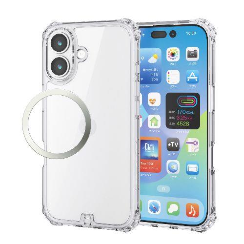 エレコム(ELECOM) PM-A25AZEROTCR クリア iPhone17 ケース ハイブリッド 衝撃吸収 磁気吸着対応メタルステッカー付 フィルム付 ZEROSHOCK