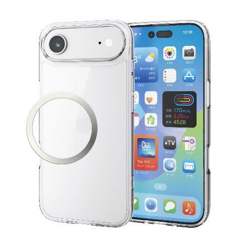 エレコム(ELECOM) PM-A25BHVCKCR クリア iPhone Air ケース ハイブリッド 衝撃吸収 磁気吸着対応メタルステッカー付