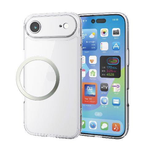 エレコム(ELECOM) PM-A25BHVCKKCR クリア iPhone Air ケース ハイブリッド 衝撃吸収 磁気吸着対応メタルステッカー付 極限保護