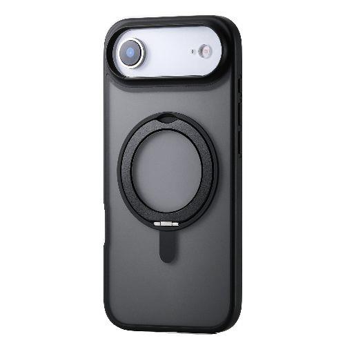 エレコム(ELECOM) PM-A25BMAGSTBK ブラック iPhone Air ケース ハイブリッド 衝撃吸収 MAGKEEP 磁力吸着ワイヤレス充電対応 360度回転スタンド付