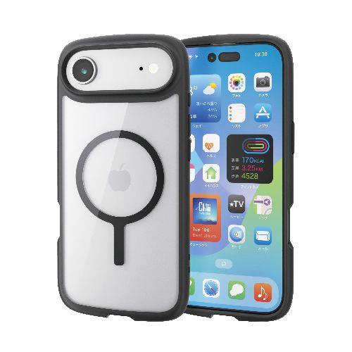エレコム(ELECOM) PM-A25BTSLFCMBK ブラック iPhone Air ケース ハイブリッド 衝撃吸収 軽量 薄型 MAGKEEP 磁力吸着ワイヤレス充電対応