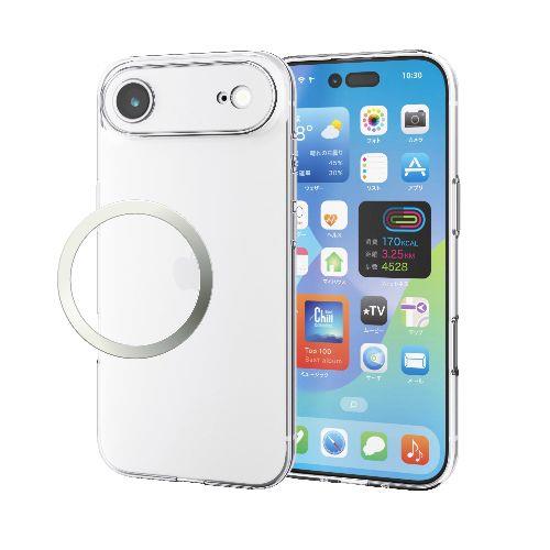 エレコム(ELECOM) PM-A25BUCTKCR クリア iPhone Air ケース ソフト 磁気吸着対応メタルステッカー付 極限保護