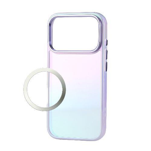 エレコム(ELECOM) PM-A25CHVCAPU ラベンダー iPhone17 Pro ケース ハイブリッド 衝撃吸収 磁気吸着対応メタルステッカー付 オーロラデザイン