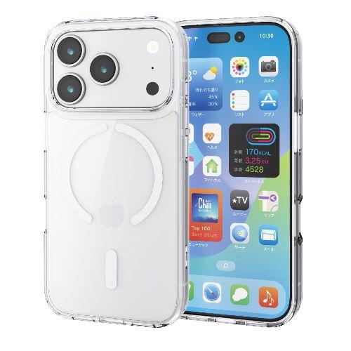 エレコム(ELECOM) PM-A25CMAG02WH ホワイト iPhone17 Pro ケース ハイブリッド 衝撃吸収 MAGKEEP 磁力吸着ワイヤレス充電対応