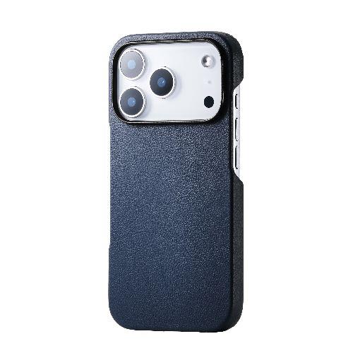 エレコム(ELECOM) PM-A25CPLONV ネイビー iPhone17 Pro ケース ソフトレザー 超軽量 薄型