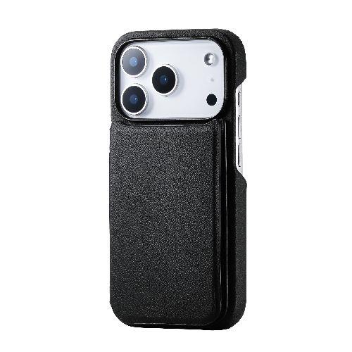 エレコム(ELECOM) PM-A25CPLORFBK ブラック iPhone17 Pro ケース ソフトレザー カードケース機能付