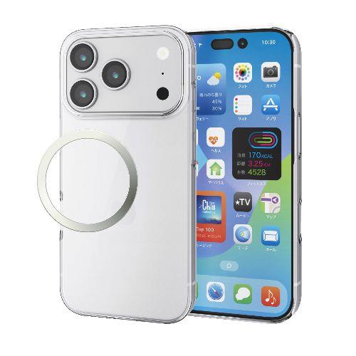 エレコム(ELECOM) PM-A25CPV06CR クリア iPhone17 Pro ケース ハード 極薄 磁気吸着対応メタルステッカー付