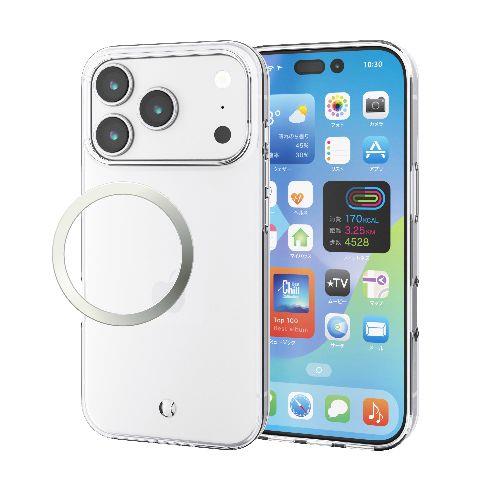 エレコム(ELECOM) PM-A25CUCTCR クリア iPhone17 Pro ケース ソフト 薄型 磁気吸着対応メタルステッカー付