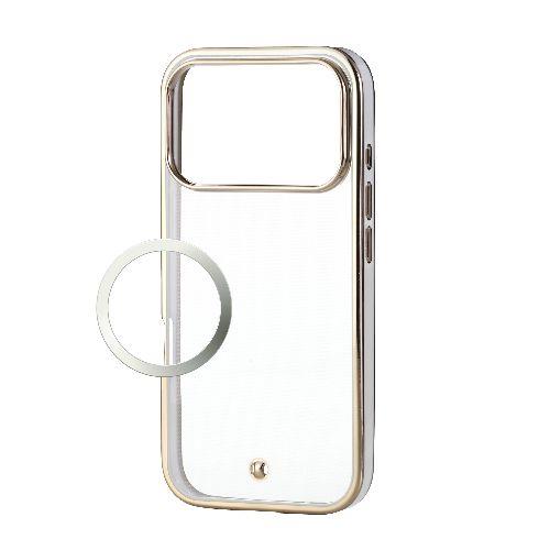 エレコム(ELECOM) PM-A25CUCTMLGB グレージュ iPhone17 Pro ケース ソフト 衝撃吸収 磁気吸着対応メタルステッカー付 メタリックライン