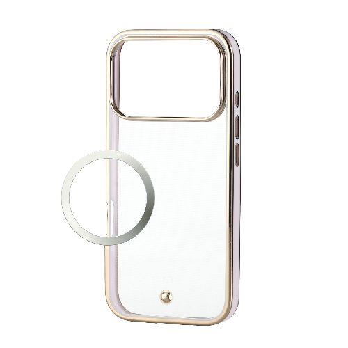 エレコム(ELECOM) PM-A25CUCTMLPN ピンク iPhone17 Pro ケース ソフト 衝撃吸収 磁気吸着対応メタルステッカー付 メタリックライン