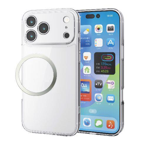 エレコム(ELECOM) PM-A25DHVCKKCR クリア iPhone17 Pro Max ケース ハイブリッド 衝撃吸収 磁気吸着対応メタルステッカー付 極限保護