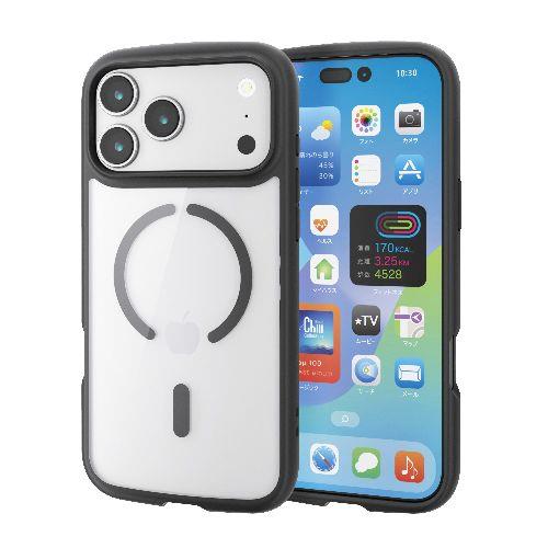 エレコム(ELECOM) PM-A25DTSLFCMBK ブラック iPhone17 Pro Max ケース ハイブリッド 衝撃吸収 軽量 薄型 MAGKEEP 磁力吸着ワイヤレス充電対応