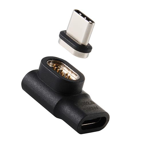 エレコム(ELECOM) MPA-CMAADLBK ブラック USB-C マグネット 変換アダプタ L字型 100W PD対応 着脱式コネクタ ブレーカー内蔵