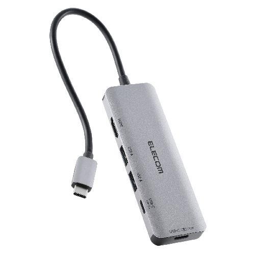エレコム(ELECOM) DST-051BPSV シルバー USB-C ドッキングステーション 85W PD充電 4K HDMI 高速転送 ハブ USB 3.2 MacBook/iPad/Windows等対応