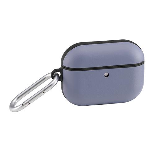 エレコム(ELECOM) AVA-AP07PLCBG ブルーグレー AirPods Pro 3 ケース MagSafe対応 レザー調 TPU 耐衝撃 カラビナ付 落下防止