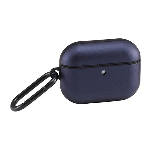 エレコム(ELECOM) AVA-AP07PLCNV ネイビー AirPods Pro 3 ケース MagSafe対応 レザー調 TPU 耐衝撃 カラビナ付 落下防止