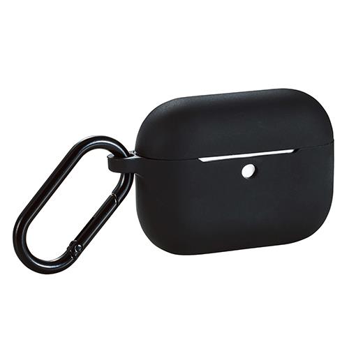 エレコム(ELECOM) AVA-AP07SCBK ブラック AirPods Pro 3 ケース MagSafe対応 シリコン 耐衝撃 滑りにくい カラビナ付 落下防止
