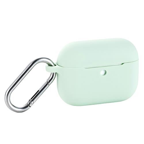 エレコム(ELECOM) AVA-AP07SCGN グリーン AirPods Pro 3 ケース MagSafe対応 シリコン 耐衝撃 滑りにくい カラビナ付 落下防止