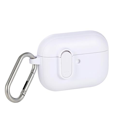エレコム(ELECOM) AVA-AP07TSLWH ホワイト AirPods Pro 3 ケース MagSafe対応 TOUGH SLIM 耐衝撃 ロック機能 カラビナ付 落下防止
