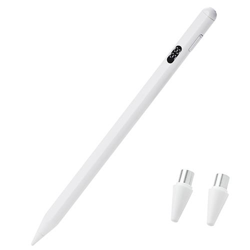 エレコム(ELECOM) P-TPACST06WH ホワイト タッチペン スタイラスペン スマホ・タブレット各種対応 20分急速フル充電 USB-C 交換用ペン先2個付