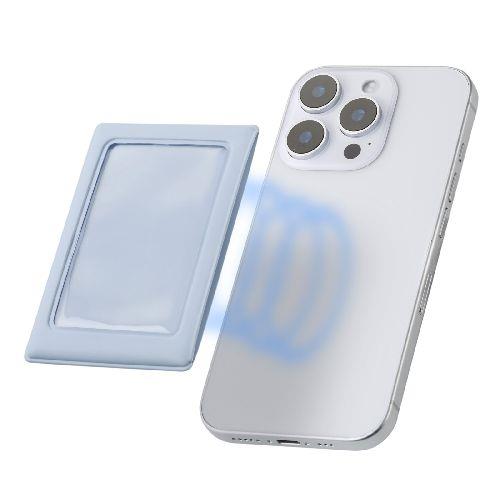 エレコム(ELECOM) IC-PCMGBU ブルー チェキ用フォトフレーム マグネット式 instax mini film用 MagSafe装着可 落下防止カバー付 写真収納