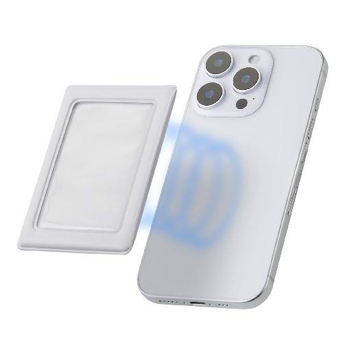 エレコム(ELECOM) IC-PCMGWH ホワイト チェキ用フォトフレーム マグネット式 instax mini film用 MagSafe装着可 落下防止カバー付 写真収納