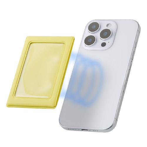 エレコム(ELECOM) IC-PCMGYL イエロー チェキ用フォトフレーム マグネット式 instax mini film用 MagSafe装着可 落下防止カバー付 写真収納