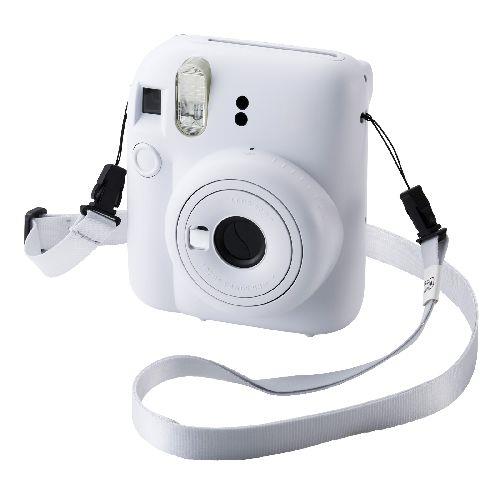 エレコム(ELECOM) IC-STSDM12WH ホワイト カメラストラップ 首掛け / 肩掛け / たすき掛け チェキ instax 写ルンです コンデジ対応 長さ調整可
